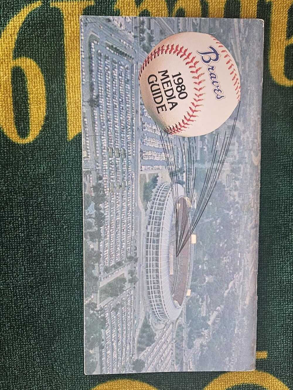 Braves 1980 Media Guide Baseball Fulton County Stadium Cover - White and Red
